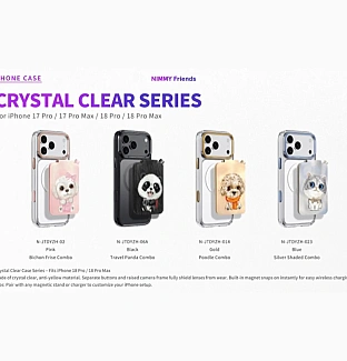 ست قاب شفاف و استند جاکارتی دار Big Eye Cute Pet نیمی Nimmy Magnetic Crystal Clear آیفون سری 18